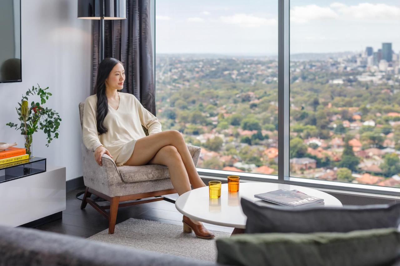 Meriton Suites Chatswood Sydney Exterior foto The view from a typical apartment